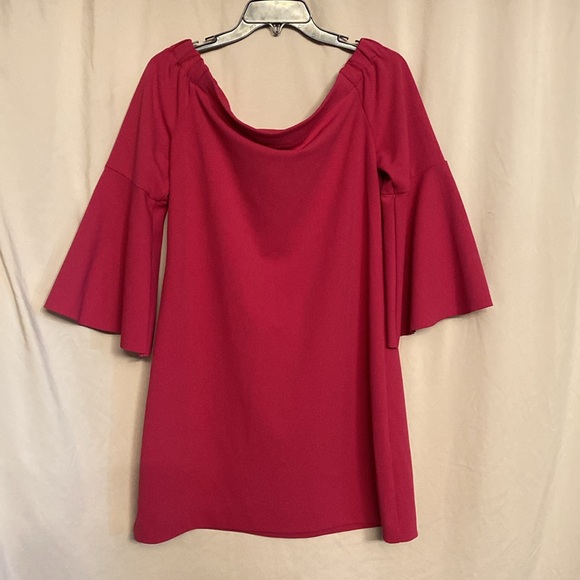 CeCe Off Shoulders Mini Dress, Size 10 Color Hot Pink - Picture 6 of 9